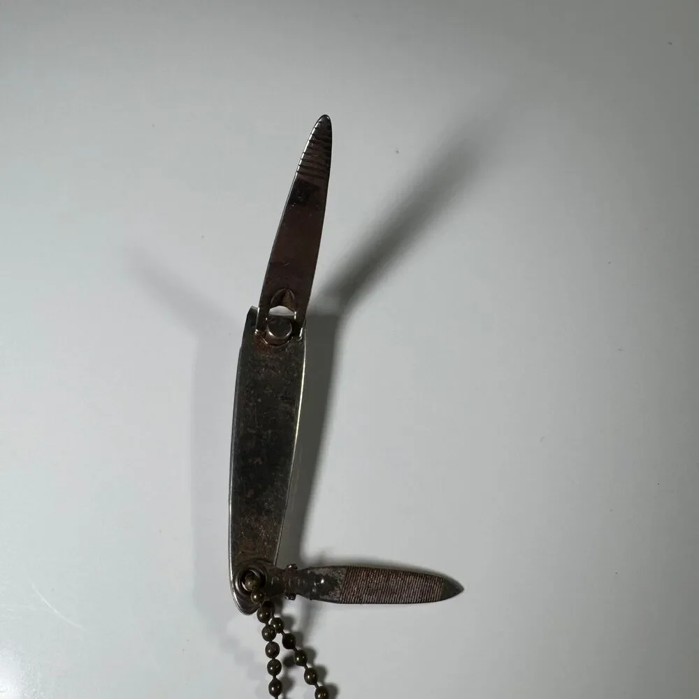 Vintage Trim Nail Clippers Fingernail Clipper With Ball Chain File Bassett USA